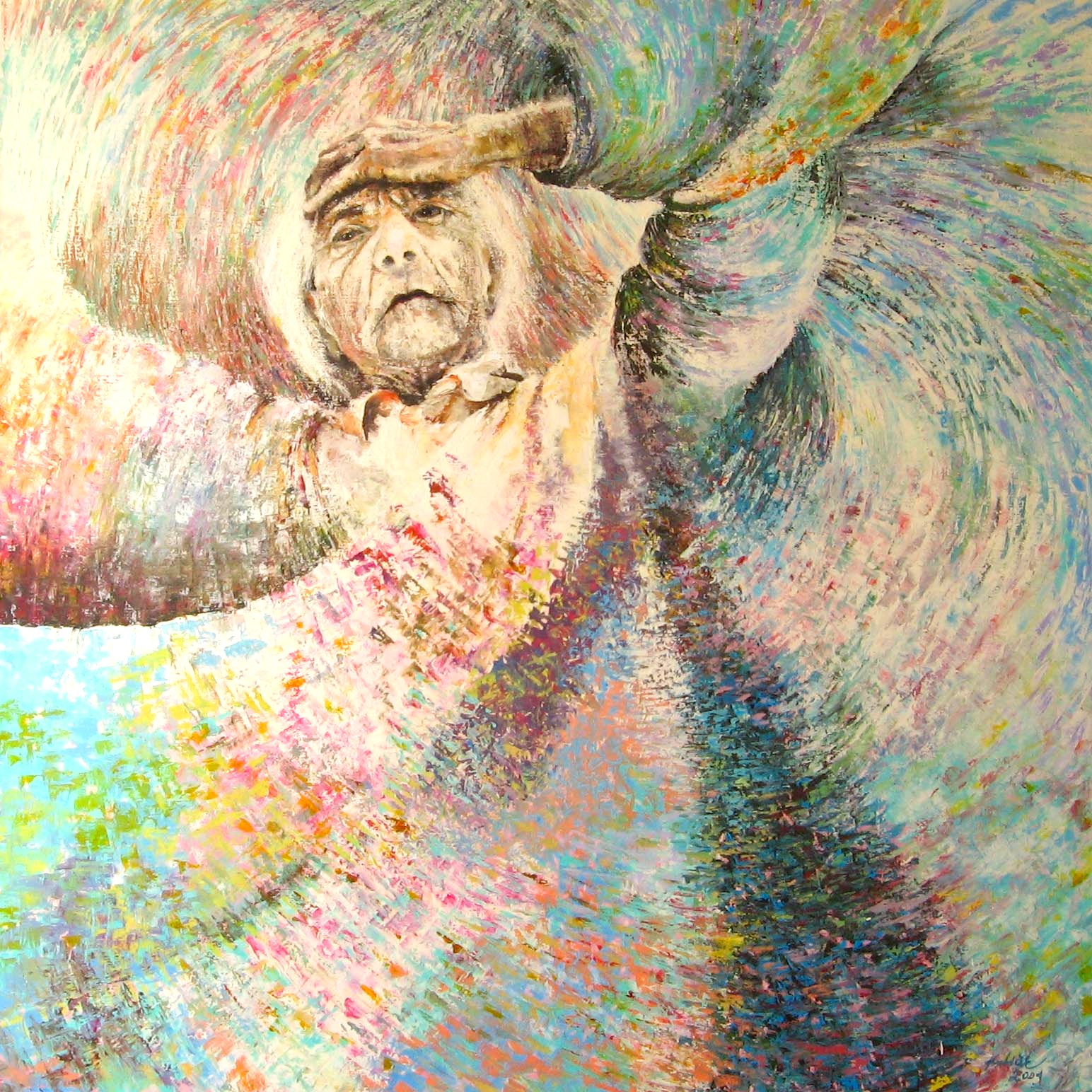 Stáří 2001 akryl na plátně 150 x 150