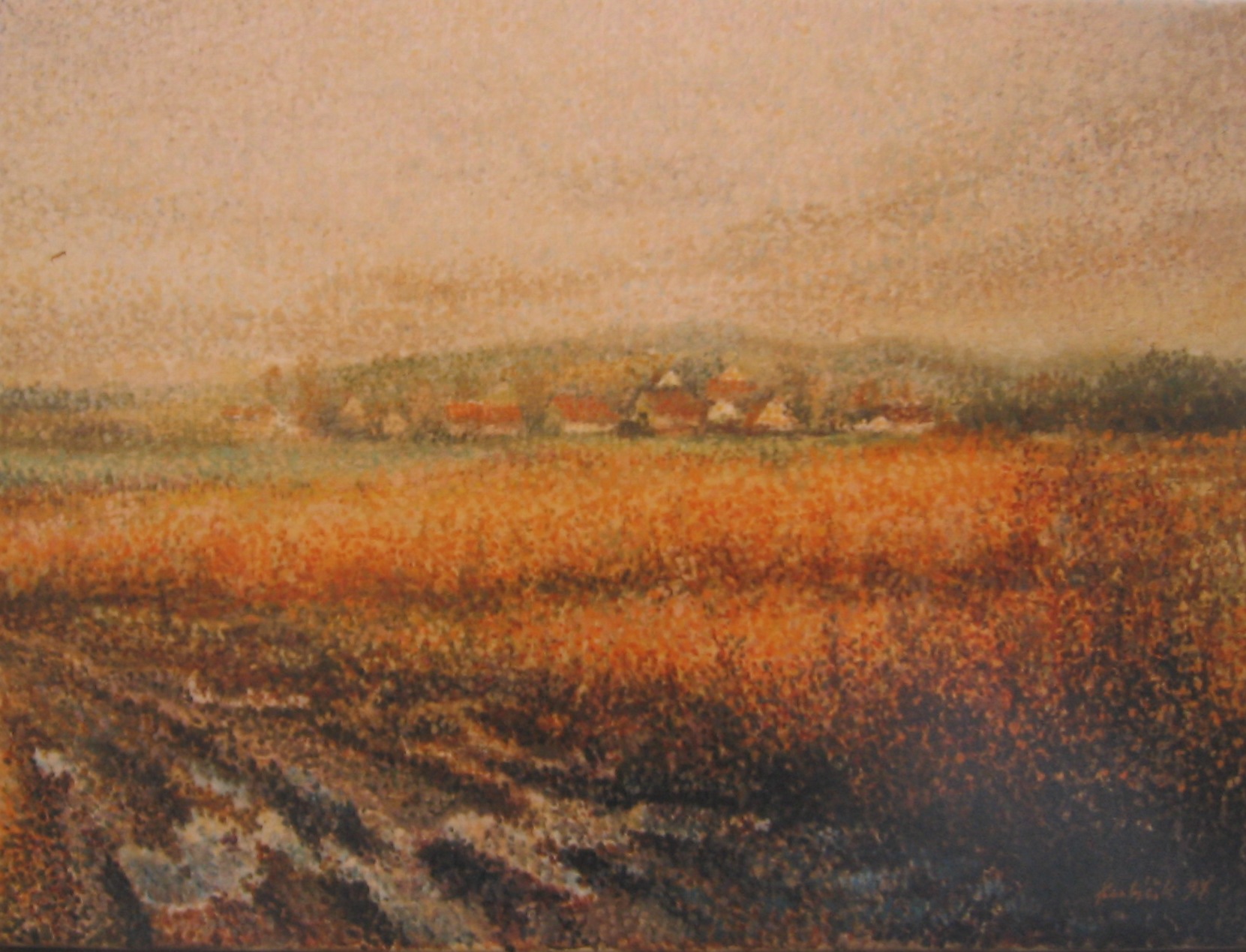 Krajina u Ledče 1997 olej na plátně 30x40