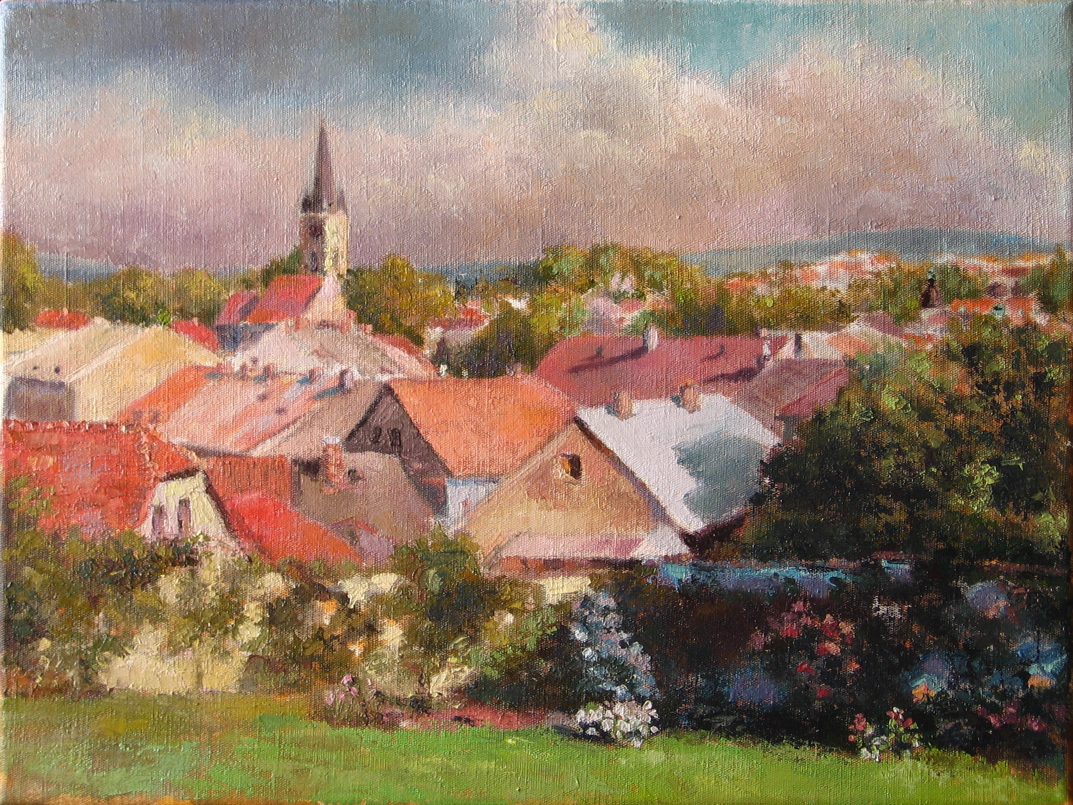 Ledeč 2008 olej na plátně 30 x 40
