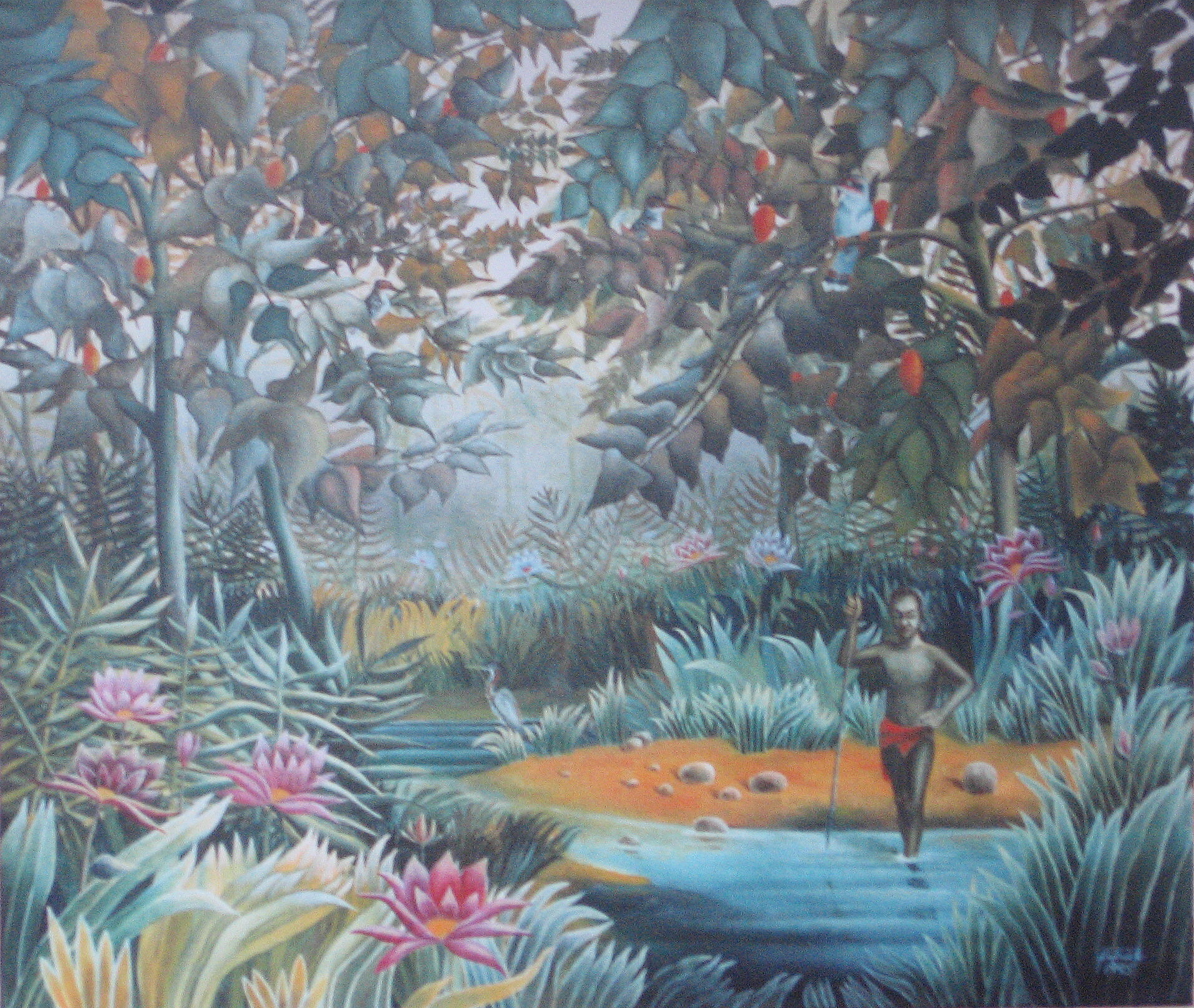 Rybolov 1995 olej na plátně 85 x 100